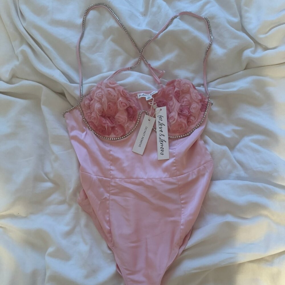For Love & Lemon Skye Bodysuit in Pink for Love Size XS with New Tags